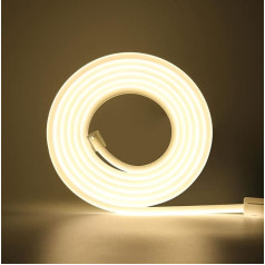 HEGEHE 220 V COB LED lente, dabiski balta, 288 LED/m, īpaši spilgta, augsta blīvuma, IP65 ūdensizturīga, elastīga LED lente guļamistabai, virtuvei, mājai, interjera dekorēšanai (10 m)