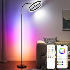 OTREN LED stāvlampa viesistabai ar tālvadības pulti, moderna stāvlampa arka lampa ar 3 krāsu maiņu un RGB režīmu guļamistabai, birojam, bērnu istabai