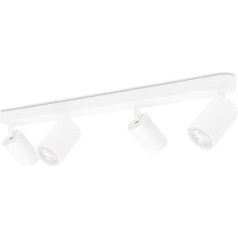 KYOTECH White 4 spuldzes LED griestu gaisma White Ceiling Lamp Swivel GU10 Spotlight Light Rotējošs griestu starmešu apgaismojums 4x GU10 spuldzes virtuvei Dzīvojamā istaba bez spuldzēm