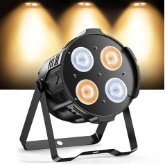 ZonQoonz 200 W COB Par Light auksti / silti balta gaismas efekti, 4 LED Par lukturi DMX 4/8CH ar skaņas aktivizāciju arhitektūras baznīcas diskotēkai kāzu ballītei Helovīns Ziemassvētki