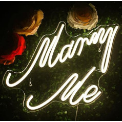 Looklight Marry Me Neon Sign Warm White LED Neon Light Sign for Wall Decoration Night Lamp Letter Neon Sign for Bedroom Home Bar Wedding Party Engagement Proposal Anniversary