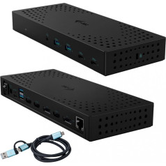 USB 3.0 / usb-c / thunderbolt, 3 x 4k gen 2 + 100 W barošanas bloks