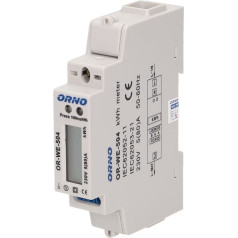 1-fāzes elektroenerģijas patēriņa indikators, 80A, RS-485 ports, 1 modulis, DIN TH-35mm