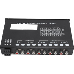 7 Band Car Audio Graphics Equalizer, Car Equalizer, Variable Gain Setting, CD AUX Input, Input EQ Selection for Stereo System Equalizer, Car Audio