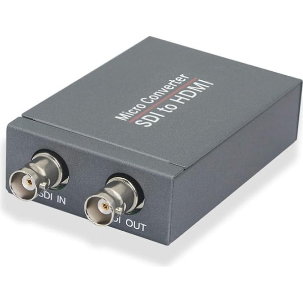 XMSJSIY SDI uz HDMI, 3G-SDI/HD-SDI/SD-SDI uz HDMI pārveidotājs adapteris, SDI in HDMI Out, SDI in SDI Out Loopout 1080P @ 60Hz video audio sadalītājs Automātiska formāta noteikšana Stereo atbalsts HDCP