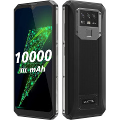 OUKITEL 10000 mAh akumulatora viedtālrunis bez līguma K15 Plus, 18 W ātrā uzlāde + uzlāde, 3 GB + 32 GB, 13 MP trīskāršā kamera, Android 10 Dual SIM mobilais tālrunis, 6,52 collas HD+, pirkstu nospiedumu sejas noteikšana