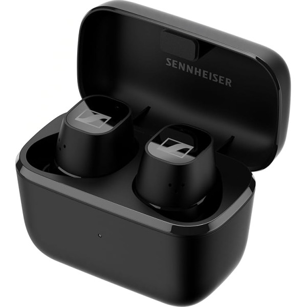 Sennheiser CX Plus True Wireless Bluetooth In-Ear austiņas: Ar aktīvu trokšņu slāpēšanu, regulējamu skārienpiedziņu, basu pastiprināšanu, IPX4 un 24 stundu akumulatora darbības laiku, melnas, mazas, klausīties mūziku un zvanus.