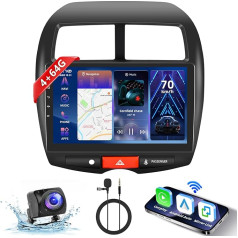 Hodozzy Carplay autoradio Mitsubishi ASX 1/Citroen C4/Peugeot 4008 Android auto radio ar satelītnavigāciju, Android auto, 10,1 collu skārienjūtīgais ekrāns ar Mirror Link/WiFi/GPS/RDS/FM/EQ//Bluetooth/USB