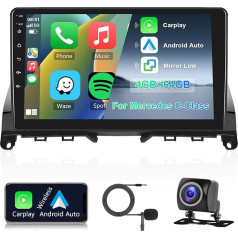 Hodozzy Auto Radio 4G + 64G priekš Mercedes-Benz C-Class W204 S204 2007-2010 Android 8 Core 9