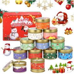 SOBEAU Scented Candles Gift Set, 12 Pieces Candles Christmas Aromatherapy, Natural Soy Wax Scented Candles Christmas, Women Scented Candles Gift Set for Christmas, Birthday, Valentine's Day