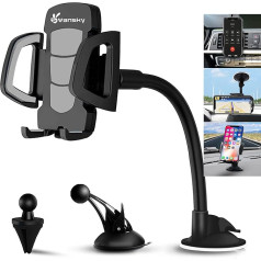 3-in-1 Universal KFZ Handyhalterung, Vansky Auto Handy Halter | Lüftungshalter, Armaturenbrett-Halterung und Windschutzscheibenhalterung für Smartphone oder GPS-Gerät mit 3,5