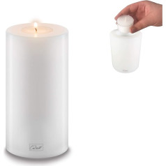 Qult Farluce Trend • Tea Light Holder in Candle Shape • Candle • Plastic Candle in Candle Look • Tea Light Candle with Tea Light Insert • Includes Tea Light • White (Diameter 8 x Height 15 cm)