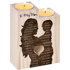 Christmas Candle Gifts for Mom from Son Mom Wooden Candle Birthday Gift for Stepmom Grandma Mother's Day Anniversary