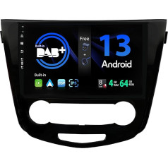 SXAUTO Iebūvēts DAB Android 14 IPS auto radio Nissan Qashqai J11 X-Trail Rouge (2014-2018) - Iebūvēts Carplay/Android Car - Kamera + MIC - 4G + 64G - 360-CAM SWC Fast-Boot WiFi - 2 DIN 10,1 collu