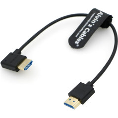 Alvin's Cables Ultra HD 8K HDMI 2.1 kabelis HDMI taisns HDMI uz HDMI taisnā leņķī, kas piemērots Atomos Ninja V monitoram, Z CAM E2, Sony FS5| FS7| A7S3 kamerām 10 collas