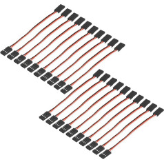 sourcing map 3-poliges Servo-Verlängerungskabel, Stecker auf Stecker, 10 cm, 26 AWG, 30-adrig, Servoempfängerdraht für RC-Modellflugzeuge, 20 Stück