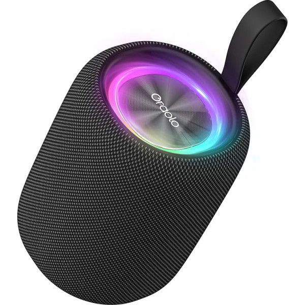 Tragbarer Bluetooth-Lautsprecher, BT5.3 Kabelloser Lautsprecher, 15 W Bassmembranen mit Multi-LED-Licht, dynamische Modi, IPX6 wasserdicht, 16 Stunden Spielzeit, unterstützt TF, USB für Zuhause,