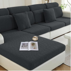 Ystyle dīvāna spilvena pārvalks, elastīgs, elastīgs spilvena pārvalks, universāls dīvāna sēdekļa pārvalks, neslīdošs, dīvāna spilvena pārvalks, ūdensizturīgs, aizsargājošs pārvalks dīvānam (1 sēdvieta x 2 + atpūtas krēsls, tumš