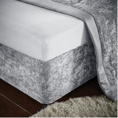 Īpaši dziļa lambrekena pārvalks Pieguļošs pārklājs Crushed Velvet Divan Frame Silver Grey Pilnībā elastīgs Easy Fit Single Double King Super King King King