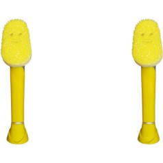 Scrub Daddy Dish Daddy trauku mazgājamās mašīnas ziepju dozators Plate Washer Texture Change ar statīvu dzeltens (2 gab.)