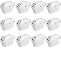 FOIRCEADAL 12 filtru kasetņu iepakojums, ūdens filtrs Maxtra+, Brita Style, Mavea Elemaris XL ūdens tvertnei, samazina PFAS, PFOA/PFOS, TÜV SÜD, NSF sertificēts, ar mikrodiska filtru