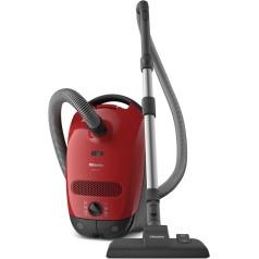 Miele Classic C1 Powerline - putekļsūcējs ar maisiņu, universālo grīdas uzgali, ērtu teleskopisko cauruli un lielu darbības rādiusu - 800 W, 4500 ml, 27,9 x 46,3 x 22,1 cm, mango sarkans