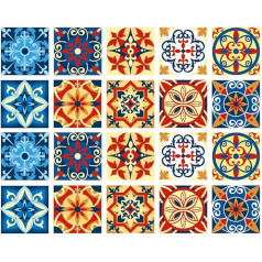 Poromoro Испанский португальский Azulejo Искусство подноса и наклейки на плитку Набор из 20 (5,9 G)