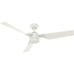 HUNTER Fan Cabo Frio griestu ventilators, 132 cm, iekštelpās un ārtelpās, ar sienas vadību, svaigi balts, 3 maināmas lāpstiņas, svaigi balts un svaigi balts, ideāli piemērots vasarai vai ziemai, modelis 50634