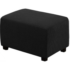 WINS Stool Cover Square Stretch Cover Stool Cover for Ottoman Stool Cover Rectangular Black