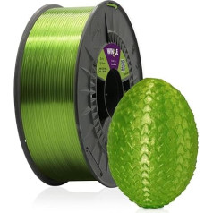 WINKLE PETG filaments no zaļā stikla | Filaments 3D printeriem | PETG filaments 1,75 mm 300 g | Saderīgs ar lielāko daļu 3D printeru | PETG zaļš | Dimensiju precizitāte | Spole 300 g