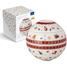 Villeroy & Boch Toy's Delight La Petite Boule uzkodu komplekts 5 gab. sarkans trauku komplekts, ko var mazgāt trauku mazgājamā mašīnā Ziemassvētku trauku komplekts, rotaļlietas, rotaļlietas, rotājumi Ziemassvētki Premium porcelāns