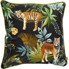 Evans Lichfield Jungle Tiger spilvena pārvalks, melns, 17 x 17 collas