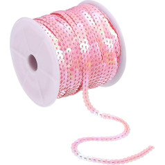 sourcing map 100 jardi 6 mm Flat Sequins Stripes Clasp Sequin Cord Bow Roll Sequins apdares šūšanai Amatniecība Kostīmu rotājumi Rozā krāsā