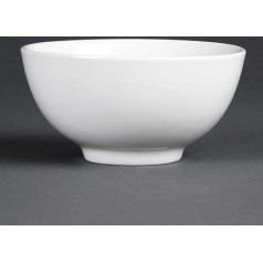 Olympia Whiteware rīsu bļodu komplekts, 130 mm/5 collu / 390 ml/13,75 oz (12 gab.), balts porcelāns, Poke Bowl, Donburi Dish - piemērots krāsnī, mikroviļņu krāsnī, saldētavā un trauku mazgājamā mašīnā, C253