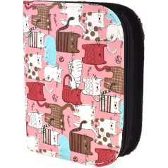 Tamborēšanas āķa gadījumā instruments tukšs tamborēšanas āķa soma uzglabāšanas soma adīšanas komplekta organizatora soma šūšanai tamborēšanas āķi šķēres lineāls piederumu soma rozā krāsā