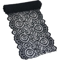 18 cm balta elastīga mežģīņu auduma franču dobi apakšveļas šņores rotā DIY apģērbu apdare melns