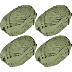 uxcell Elastīga auduma dzija 400g T krekls tamborēšanas dzija DIY somas paklājs spilvens 4 ruļļi Moss Green