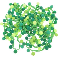 NUOBESTY 5 baltas dekoratīvās šūšanas apdares apdares bumbulīšu bārkstis lentes Rainbow Pom Pom Trim plīša bārkstis apdares bumbulīšu aizkaru bumbulīšu apdares šūšanai maza Pompom bumbu formas