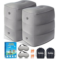 iBeleby® Aeroplane Footrest, piepūšamais ceļojumu spilvens bērniem gulēt, regulējams augstuma kāju atbalsta spilvens birojā un mājās, ceļojumu gultas kaste maziem bērniem, pārnēsājami ceļojumu piederumi ilgam laikam