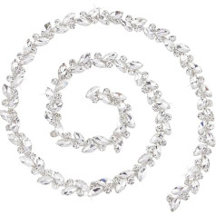 DICOSMETIC 1 Yard Rhinestone apgriešana 2 collas plats Diamond Crystal Rhinestone kaklarota apgriešana Rhinestone Bead Necklace Applique DIY dekorēšanai un kāzu kleitu rotājumiem