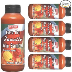 Ar Pufai Grocery, Ercimex Janetto Janetto Adju Sambal ārējā karstā mērce 265 ml x 5 gab.