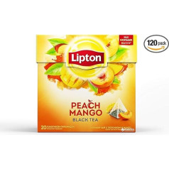 Lipton tēja Mango un persiku - 20 piramīdas (6 kastītes: 120 piramīdas)