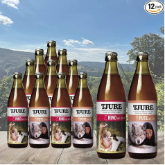 TJURE Dog Smoothie 10 + 2 x 320 ml Mix Action 6 x Turkey + 6 x Beef - Šķidrā barība suņiem mājās un ceļā - optimāla mitrināšana aktīviem un slinkajiem suņiem