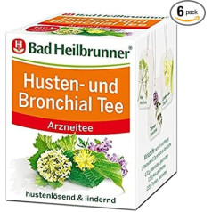 Bad Heilbrunner tēja pret klepu un bronhiem filtrēšanas maisiņā, 6 filtrēšanas maisiņu iepakojums (6 x 8 filtrēšanas maisiņi)