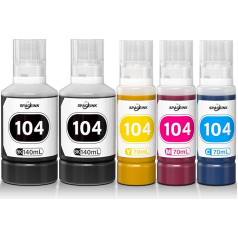 Spaceink Ink 104 Multipack Совместимость с принтером Epson 104 Ink ET-4800 ET-4810 ET-2810 ET-2820 ET-2811 ET-2812 ET-2814 ET-2815 ET-2821 ET-2710 ET-2711 ET-2711 ET-2711 ET-27112712 (2Black, C,