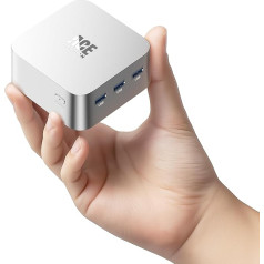 ACEMAGICIAN T8Plus Mini PC, 12. paaudzes Alder Lake N100 Mini PC (līdz 3,40 GHz), 12 GB LPDDR5 256 GB M.2 SSD kabatas Mini PC ar W11 Pro l Dual RJ45 | 4K HDMI x 3 | WiFi 5 mājām/birojam/skolai