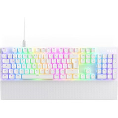 NZXT Funkcija 2-2024 Optiskā pilna formāta spēļu tastatūra ar RGB apgaismojumu 8K Query Rate Linear Opt. Regulējami slēdži Regulējams trigeris Karstā nomaiņa Spēļu tastatūra Balta - vācu (QWERTZ)