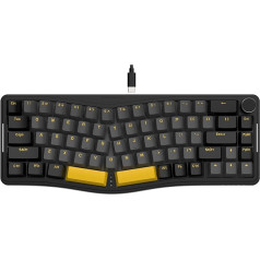 ATTACK SHARK AKS068 Alice 60% Mehāniskā spēļu tastatūra, USB-C vadu Apex Pro Mini RGB tastatūra, blīvējuma stiprinājums, rotācijas poga, VIA programmējama, karsti maināms taktilā slēdzis, PC/MAC/QWERTY