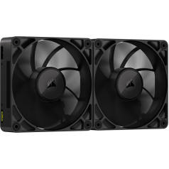 CORSAIR iCUE LINK RX140 MAX 140 mm PWM biezais ventilators ar iCUE LINK sistēmas centru - augsts statiskais spiediens - šķidro kristālu polimērs - magnētiskais kupola gultnis - dubultā iepakojumā - melns