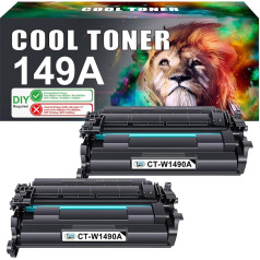 Cool Toner 149A (bez mikroshēmas) saderīga tonera kasetne, kas paredzēta HP 149A 149X W1490A W1490X Laserjet Pro 4002dn 4002dw 4002d 4002d 4002 Laserjet MFP 4102fdw 4102dw 4102fdn 4102 - melna, 2 gab.